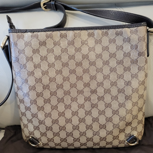 Gucci monogram crossbody crystal canvas and leather bag - Picture 7 of 14